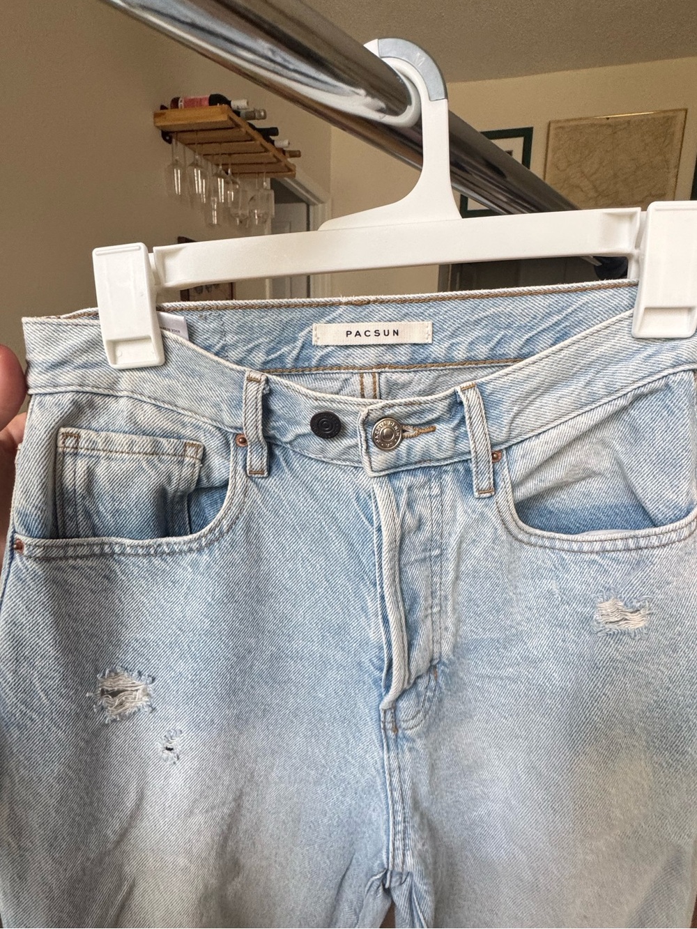 PacSun Light Wash Distressed Straight Leg Jeans - Picture 2 of 14